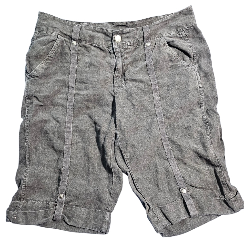 Athleta Black Linen Shorts 6 Small
